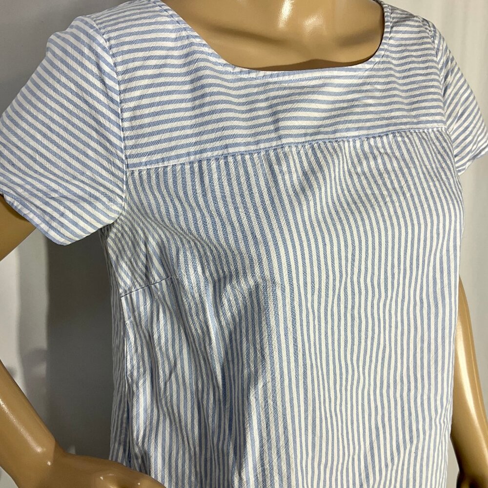 Vineyard Vines Sz S Blue & White Stripe Top Womens Shirt 100% Cotton 2W105 67601